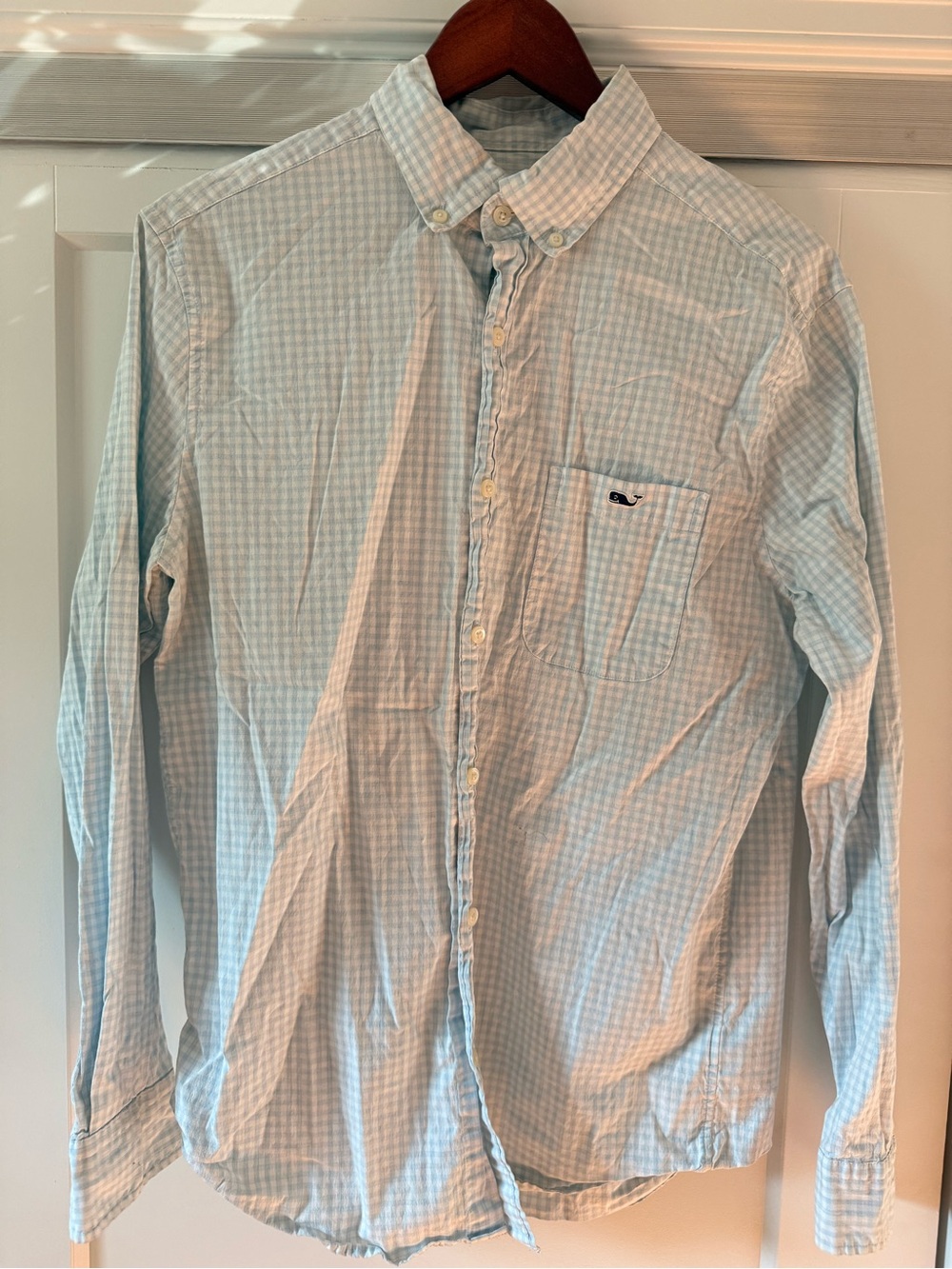 Vineyard Vines Light Blue Gingham Button-Down Shirt